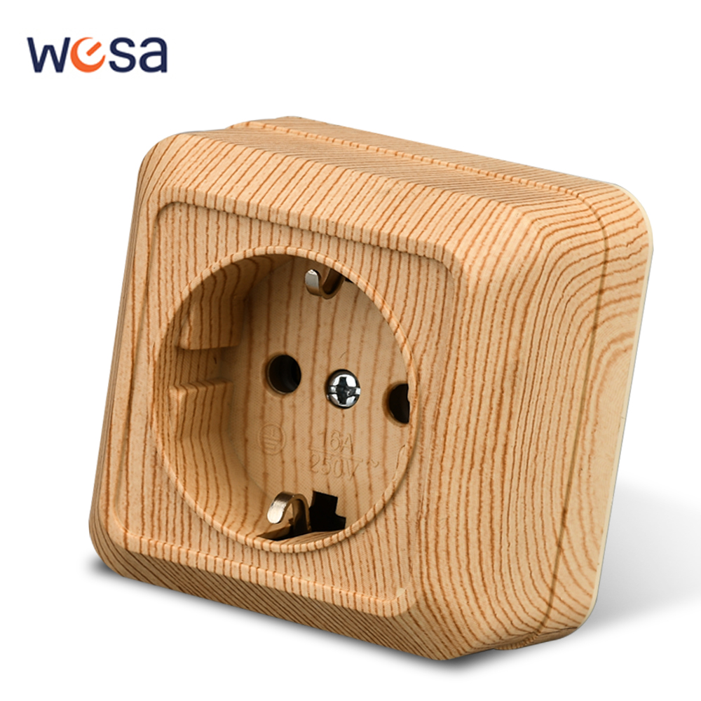 Outdoor Power Parts - WESA 목재 벽 표면 소켓 플러그