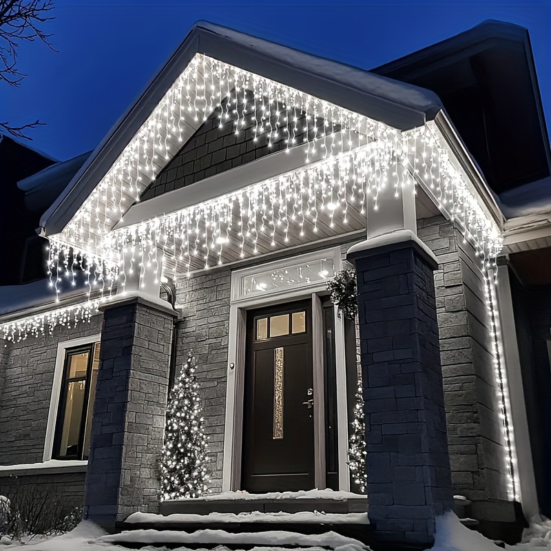 태양광 충전식 야외 고드름 모양 스트링 조명, 8가지  - Outdoor Solar Power Xmas Lights 리뷰 및 가격