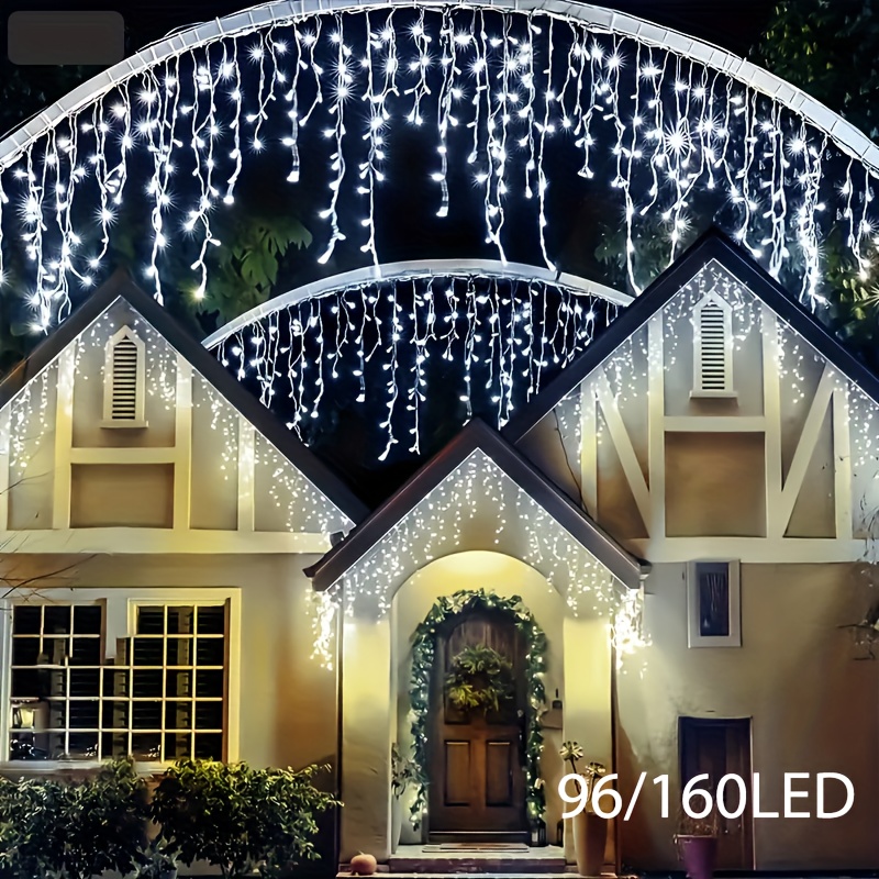 태양광 충전식 야외 고드름 모양 스트링 조명, 8가지  - Outdoor Solar Power Xmas Lights 리뷰 및 가격