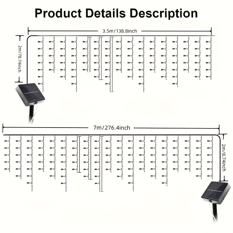 태양광 충전식 야외 고드름 모양 스트링 조명, 8가지  - Outdoor Solar Power Xmas Lights 리뷰 및 가격