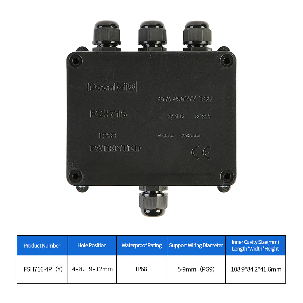 IP68 외부 접속함 4방향 플러그 라인 동축 케이블  - Outdoor Power Cable Junction Box 리뷰 및 가격