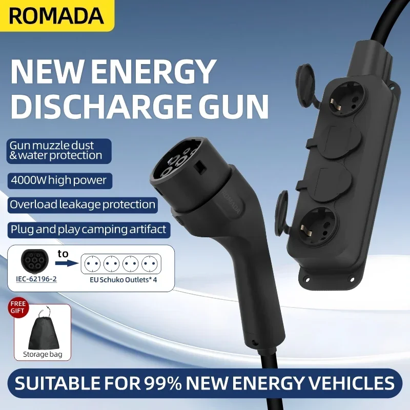 휴대용 16A 4KW 전기차 EV 충전기 V2L 케이블 - Outdoor Power Parts 리뷰 및 가격