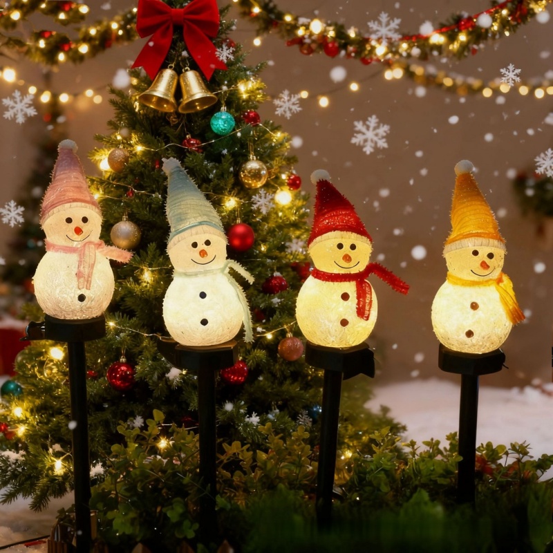 LED 눈사람 태양광 정원등 야외 지상 말뚝등 태양광  - Outdoor Solar Power Xmas Lights 리뷰 및 가격