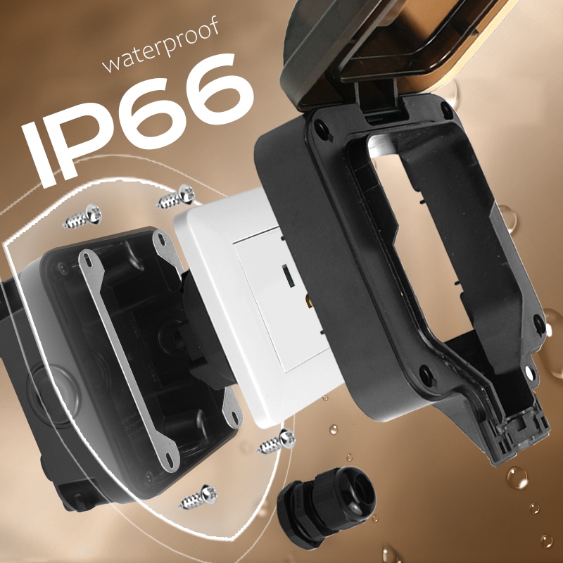 Avoir IP66 벽 방수 소켓 단일 상자 전기 콘센 - Outdoor Power Parts 리뷰 및 가격