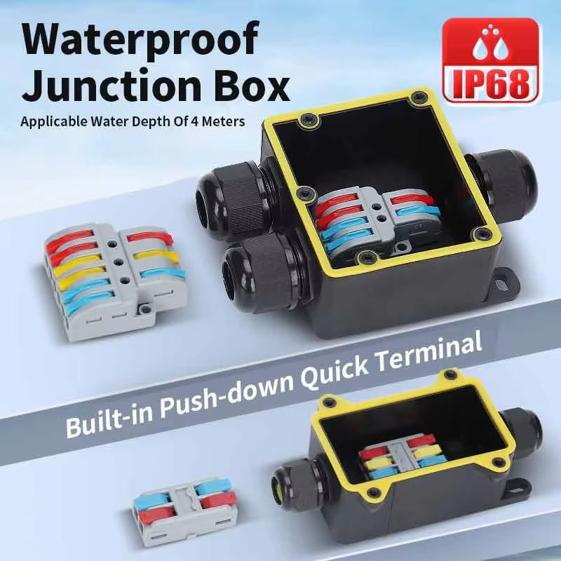 방수 접속함 IP68 2웨이 플러그 라인 M20 동축  - Outdoor Power Cable Junction Box 리뷰 및 가격