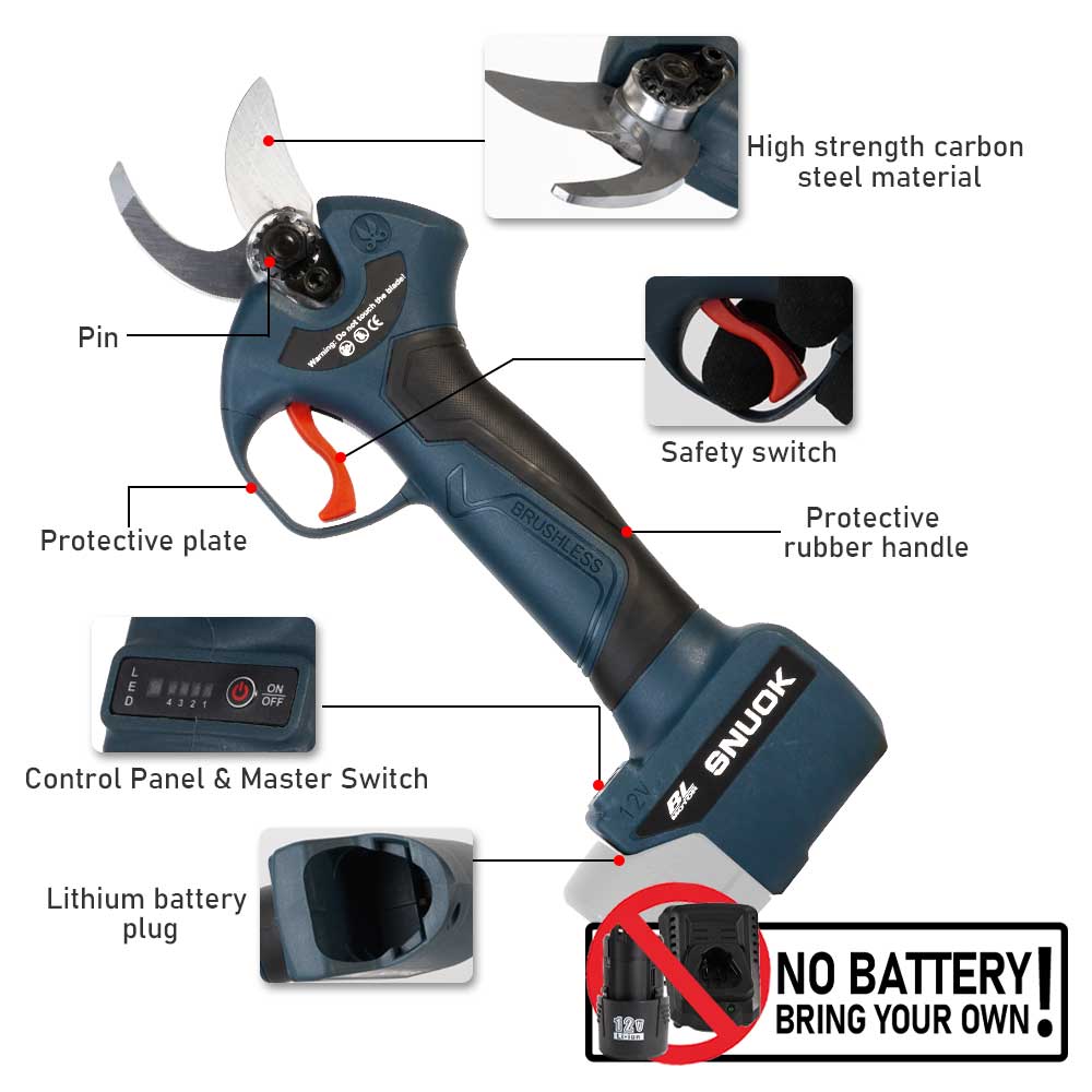 SNUOK 12V 브러시리스 전기 가지치기 가위 DIY - Outdoor Power Usa 리뷰 및 가격